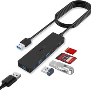 TSUPY Przedłużacz USB Hub z Czytnikiem Kart SD/Micro SD - Kabel 120 cm