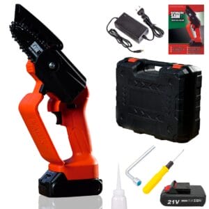 ROTOZAZER Mini akumulatorowa piła łańcuchowa Mini ChainSaw z ekstremalną ochroną - Bezprzewodowa przenośna elektryczna piła łańcuchowa do cięcia drewna gałęzie ogrodowe i przycinanie drzew narzędzia