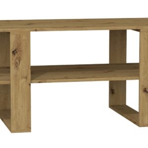 Stolik kawowy SM Martyna | Kolor: dąb artisan | Nowoczesna ława do salonu pokoju biura | Kształt: prostokątny | Półka na drobiazgi gazety magazyny lub książki