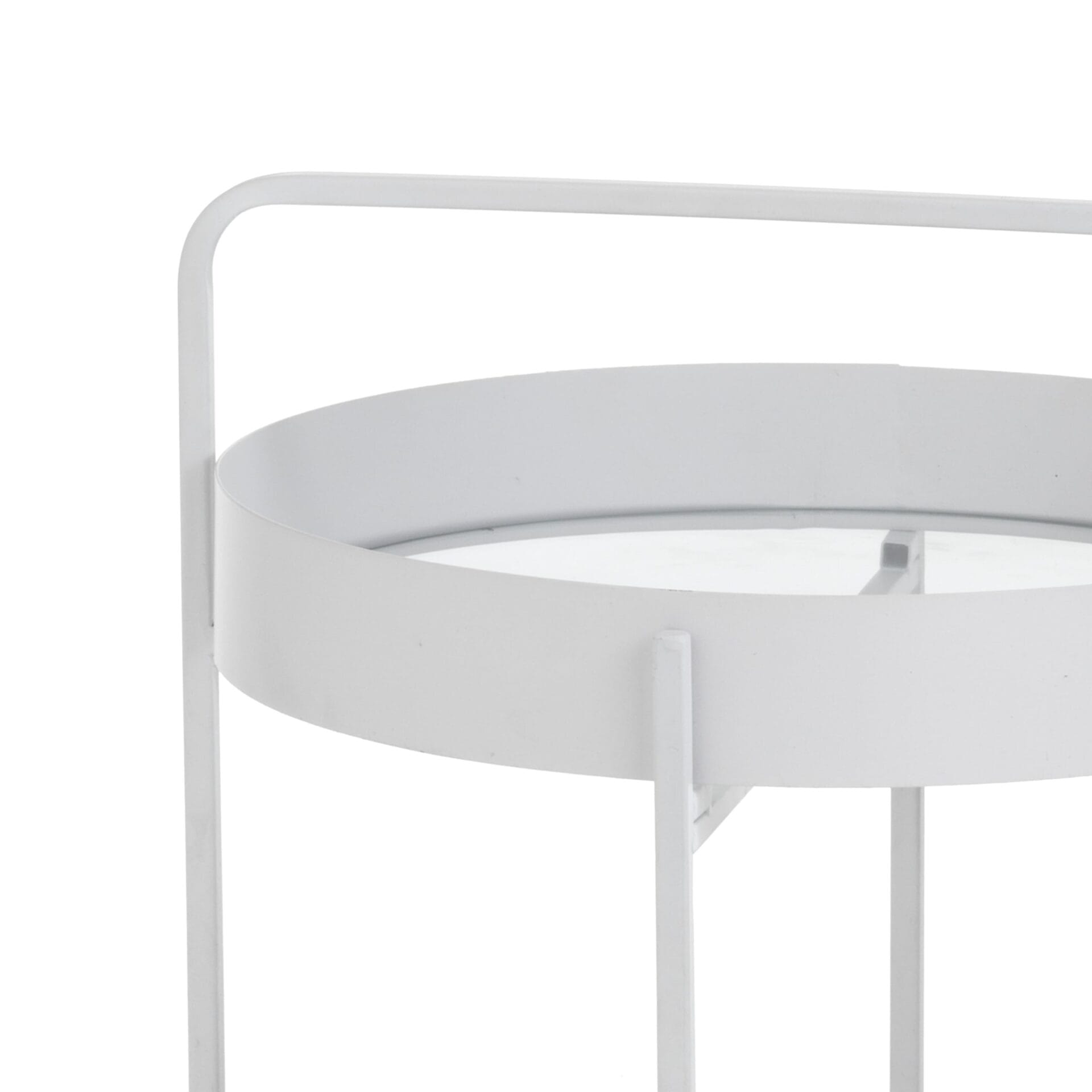 Stolik kawowy/półka 2 piętra Wink Design, Biały Matowy Przezroczysty, H605 x Ø 40 cm - obrazek 3