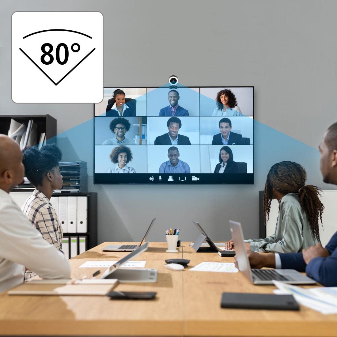 Hama Kamera internetowa C-800 PRO z lampą pierścieniową - czarna | Autofokus | Mikrofon stereo | Stopka na ekran | Obrót 360° | Pilot do sterowania | Idealna do Skype, Teams, Zoom - obrazek 2