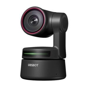 OBSBOT Tiny 4K - Kamera internetowa PTZ 4K z AI, autofokusem i śledzeniem, dwoma mikrofonami wielokierunkowymi i 2-osiowym gimbalem, HDR 60 FPS, korekcja słabego oświetlenia, streaming