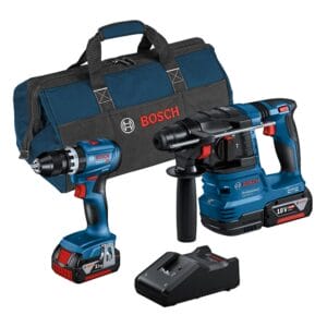 Bosch Professional System 18V: Zestaw GSB 18V-45 GBH 18V-22 (2 akumulatory GBA 18V 4.0Ah ładowarka GAL 18V-40 torba narzędziowa) - Wiertarko-wkrętarka o profesjonalnej jakości i wydajności