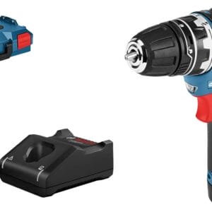 Bosch Professional system 12V: akumulatorowa wiertarko-wkrętarka GSR 12V-15 FC (2 akumulatory GBA 12V 2.0Ah ładowarka GAL 12V-40 4 wymienne uchwyty walizka L-BOXX) - wszechstronna wiertarko-wkrętarka z wymiennymi uchwytami, idealna do profesjonalnych zastosowań