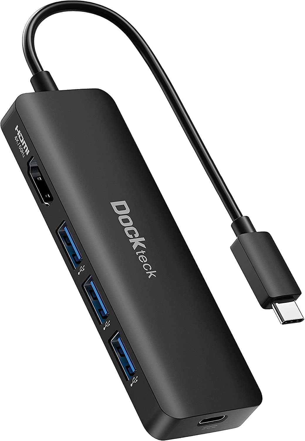 Dockteck USB C Hub HDMI Adapter, 5-w-1 Dock USB C Adapter do 3 USB-3.0