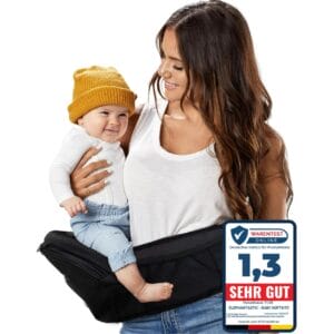 Elephantastic fotelik biodrowy dla niemowląt pomoc w noszeniu - 125 cm + 40 cm przedłużenia ergonomiczny pas biodrowy dla noworodków i małych dzieci regulowany pasek do noszenia lekki i bezpieczny praktyczna przestrzeń do przechowywania