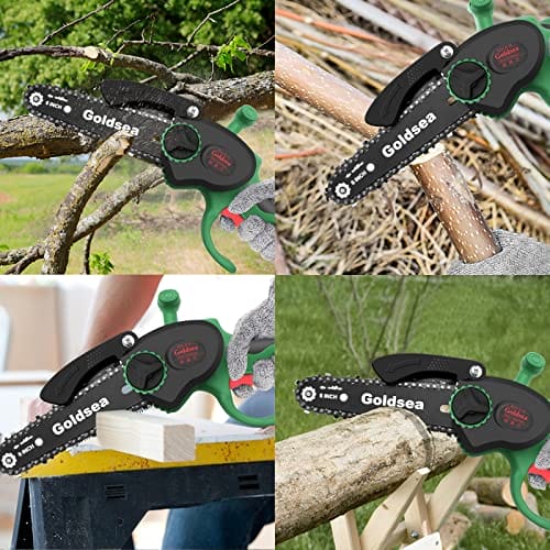 Goldsea Mini piła łańcuchowa z akumulatorem 4 i 6 cali - przenośne nożyce do gałęzi - obrazek 7