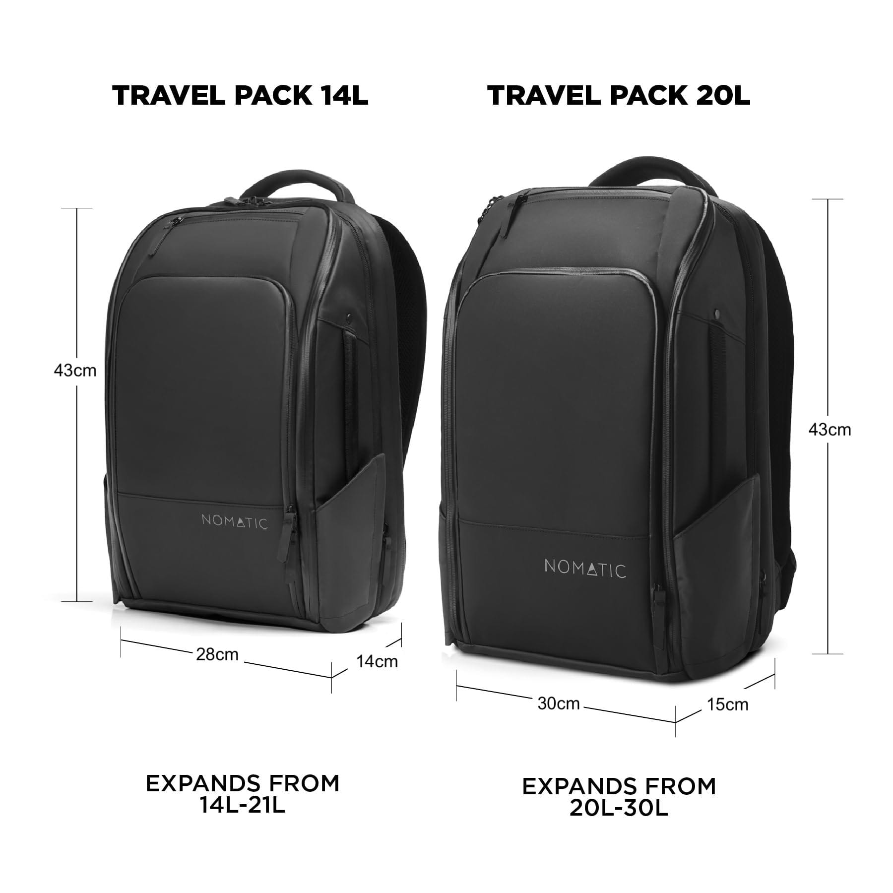 Gomatic Travel Pack 20-30 l | Plecak Dzienny | Torba Podróżna | Plecak Podróżny | Torba na Laptopa | Plecak na Komputer | Plecak Gimnastyczny | Torba do Noszenia na Co Dzień – Wodoodporny Czarny - obrazek 4
