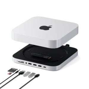 SATECHI Hub i stojak Mac Mini z obudową SSD dla NVME/SATA M.2, dock Ma