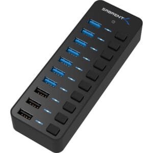Sabrent Hub USB 3.0 60 W z 7 portami USB 3.0 + 3 porty Smart Charging