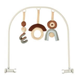 BÉABA Łuk do zabawy kołysanka dla niemowląt Up&Down + wspiera rozwój zdolności motorycznych dziecka 5 części gra kolorami teksturami i dźwiękami naturalne materiały nadaje się do oczu dziecka