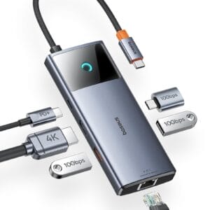 Baseus Hub Usb, Szary, 6 portów