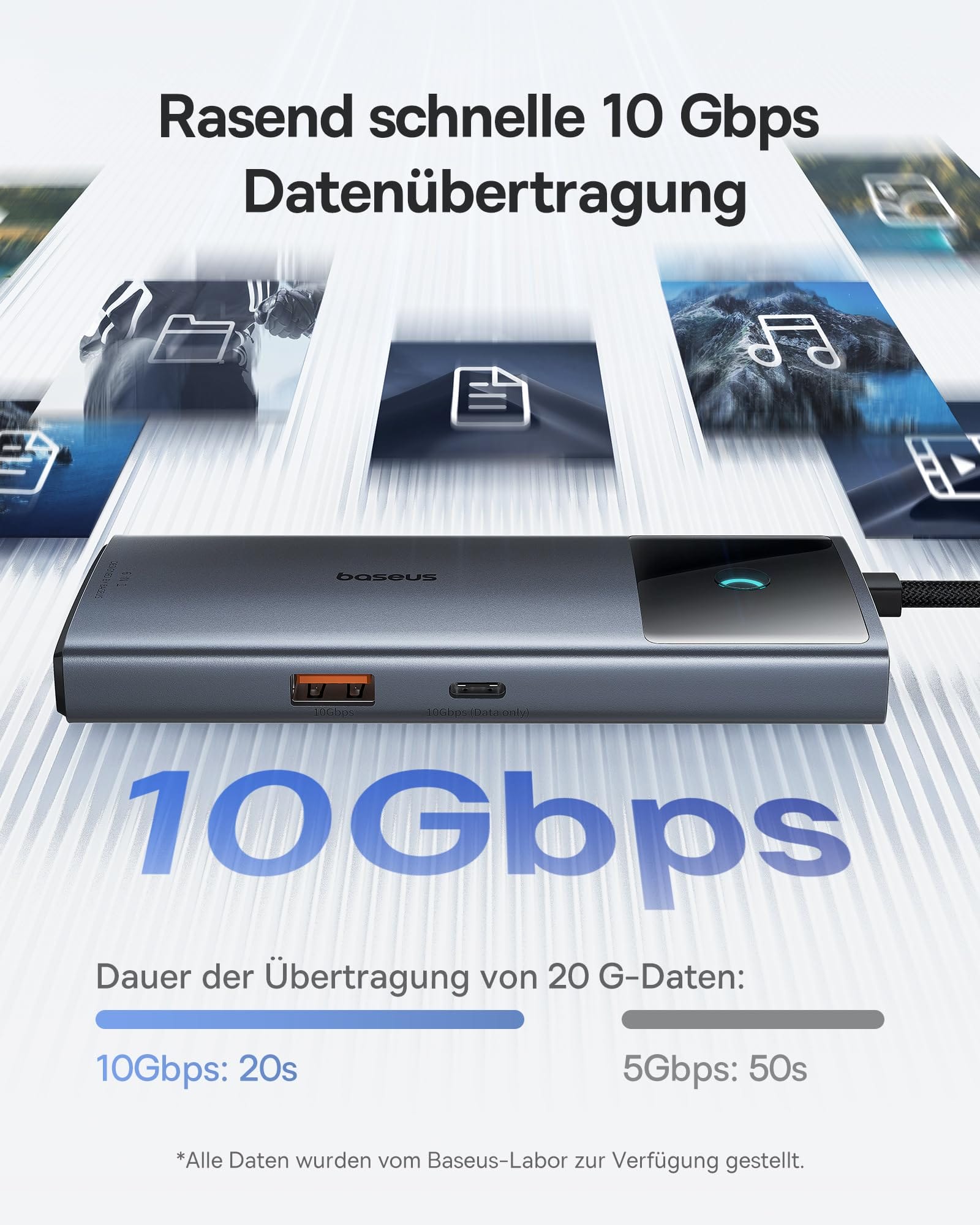 Baseus Hub Usb, Szary, 6 portów - obrazek 6