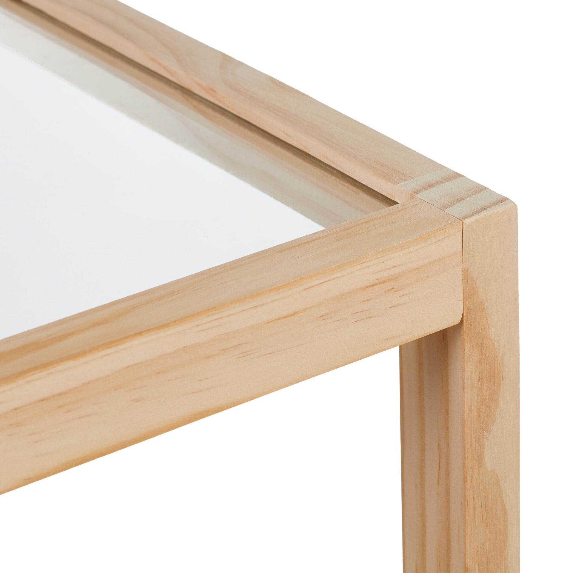 Stolik kawowy drewno/szklany 35x80x40 cm 2 poziomy - Relaxdays - obrazek 3