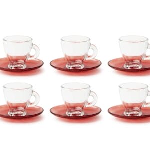 Excelsa 65358 zestaw 6 filiżanek do kawy, szkło