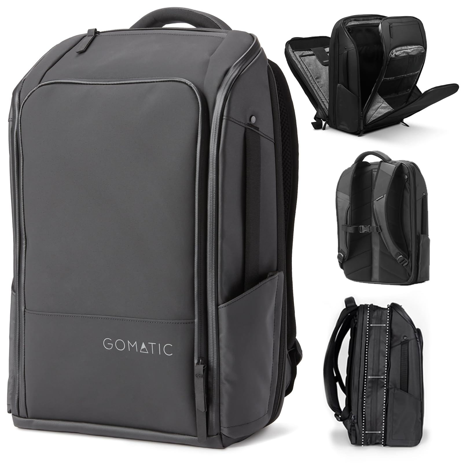 Gomatic Travel Pack 20-30 l | Plecak Dzienny | Torba Podróżna | Plecak Podróżny | Torba na Laptopa | Plecak na Komputer | Plecak Gimnastyczny | Torba do Noszenia na Co Dzień – Wodoodporny Czarny
