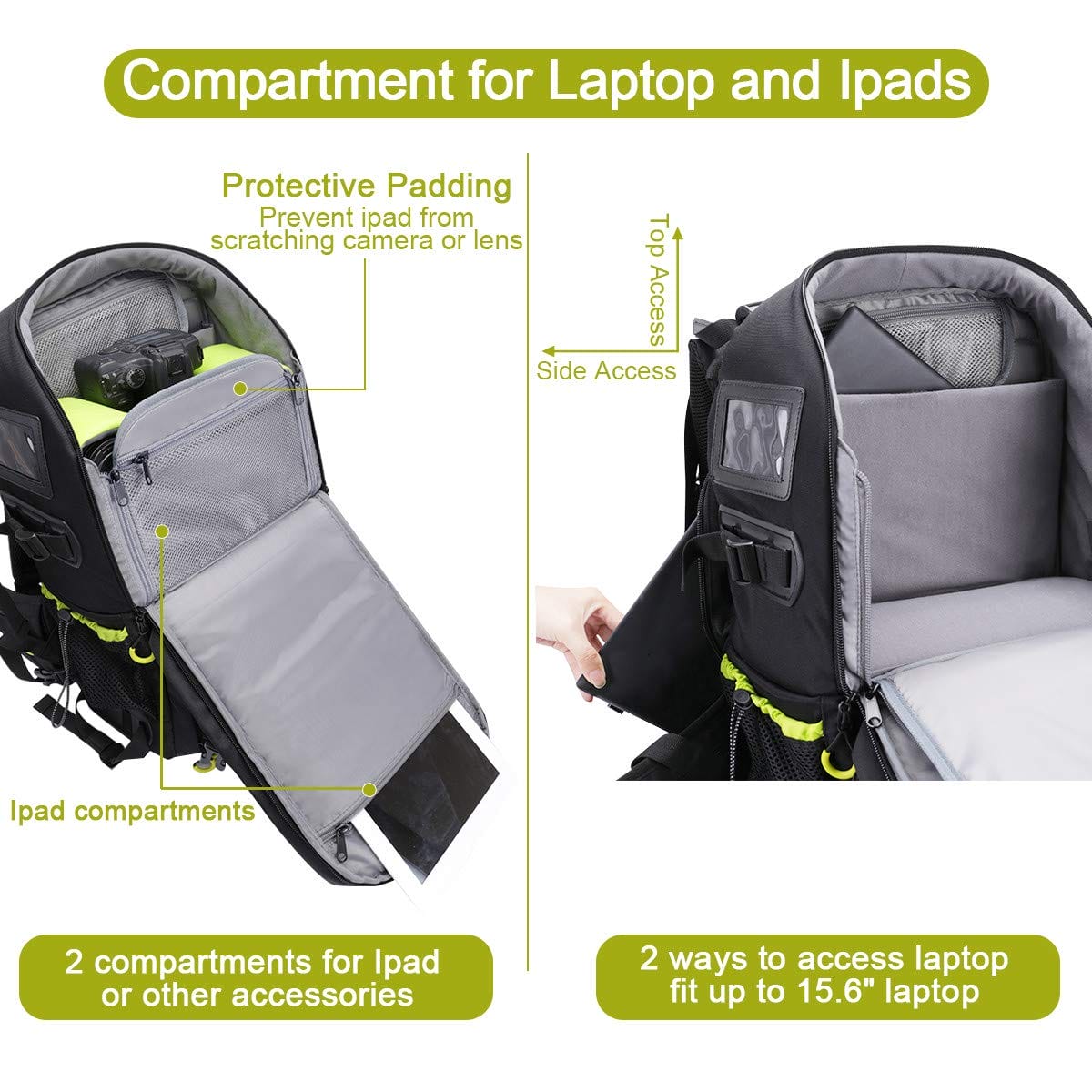 Endurax Bardzo duży plecak na aparat DSLR/SLR na wędrówki trekking z kieszenią na laptopa 156 cala 001 - obrazek 6