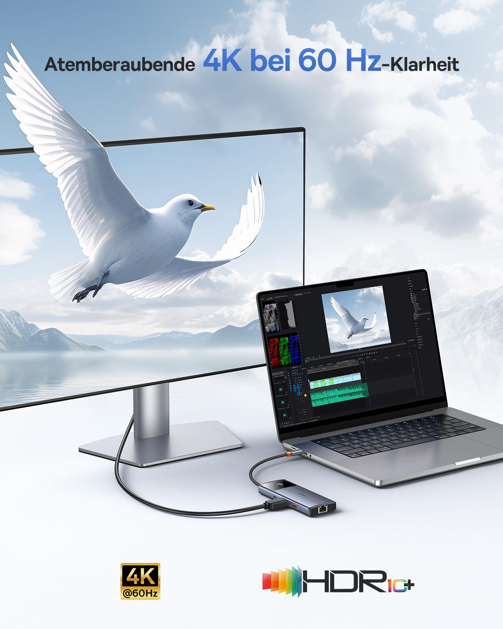 Baseus Hub Usb, Szary, 6 portów - obrazek 5