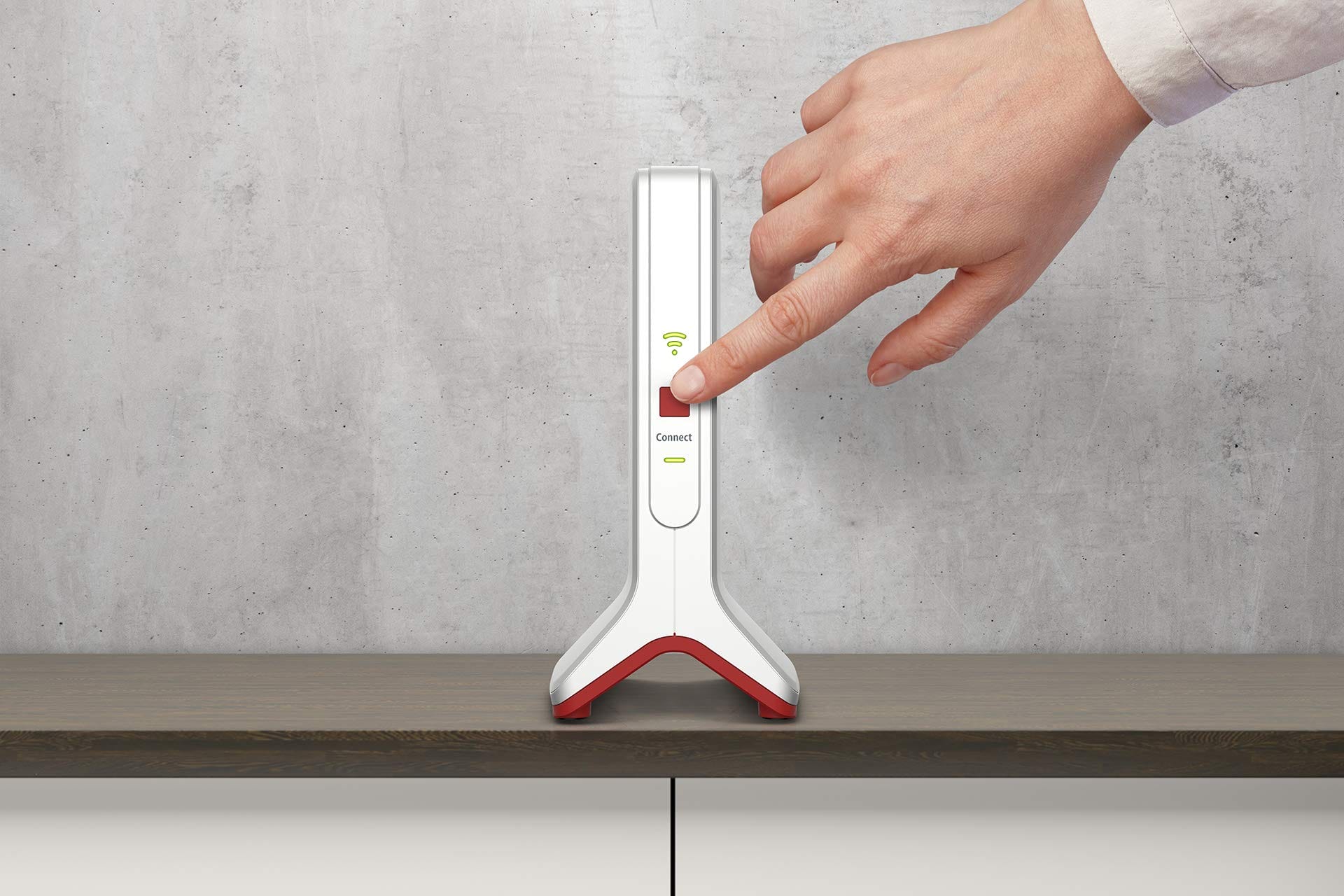 AVM 20002856 Sieciowy Wzmacniacz Sygnału Sieci Bezprzewodowej 5 GHz (do 1733 Mbit/s) 5 GHz (do 866 Mbit/s) 24 GHz (do 400 Mbit/s) Biały/Czerwony 13.5 x 8.7 x 18.5 cm - WiFi Extender AVM, Kompatybilny z Routerami WLAN, Prędkość do 3000 Mbit/s, Łatwa Konfiguracja WPS - obrazek 3