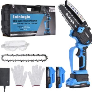 Sainlogic 6 cali Mini Bateria Elektryczna piła łańcuchowa z zamknięciem bezpieczeństwa elektryczna piła łańcuchowa z jedną ręką do cięcia drewna przycinanie gałęzi