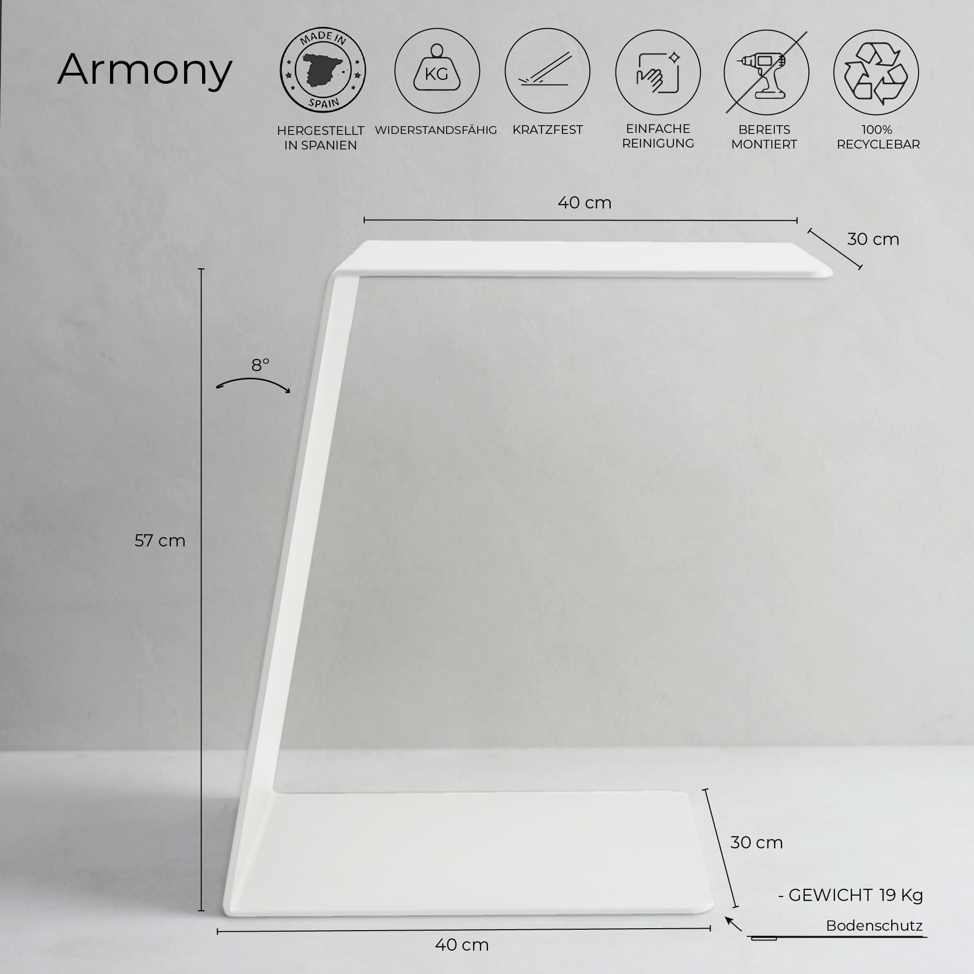 Stolik pomocniczy do salonu MILUKA | Wytrzymała stalowa konstrukcja | Bez montażu | Wielofunkcyjny | Ergonomiczny design | Wyprodukowano w Hiszpanii - obrazek 3