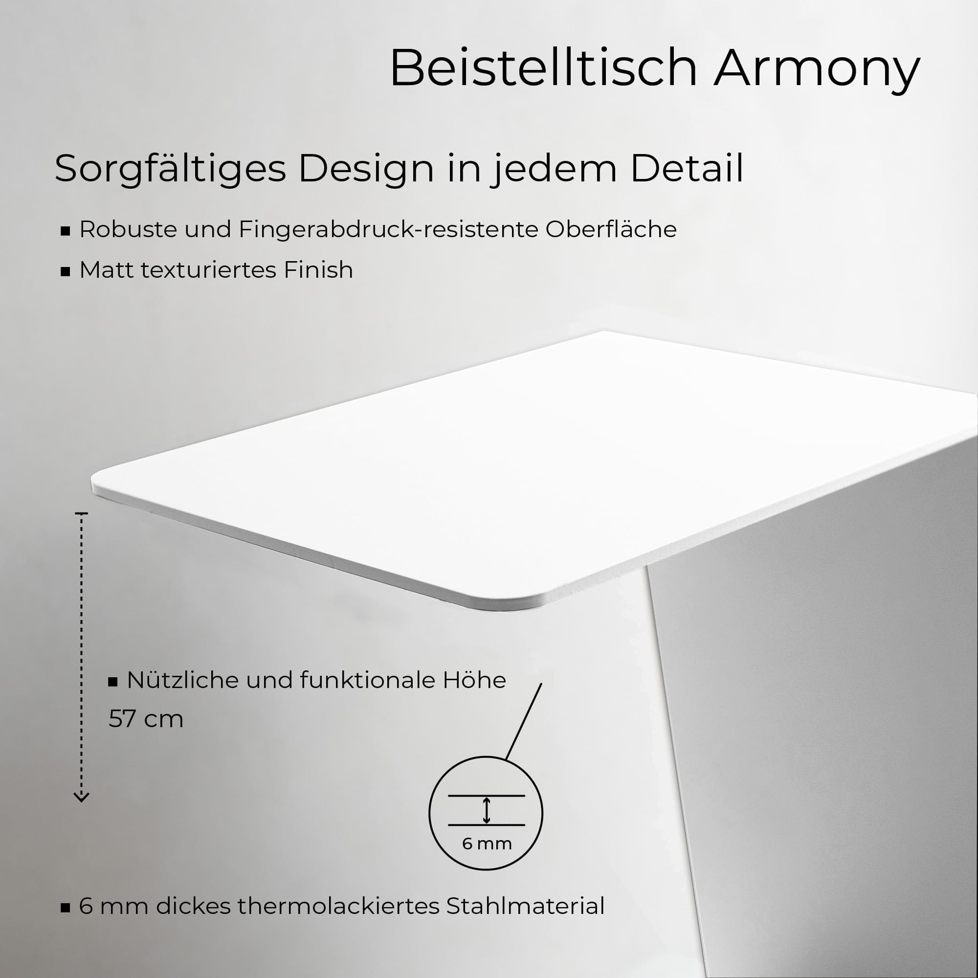 Stolik pomocniczy do salonu MILUKA | Wytrzymała stalowa konstrukcja | Bez montażu | Wielofunkcyjny | Ergonomiczny design | Wyprodukowano w Hiszpanii - obrazek 4