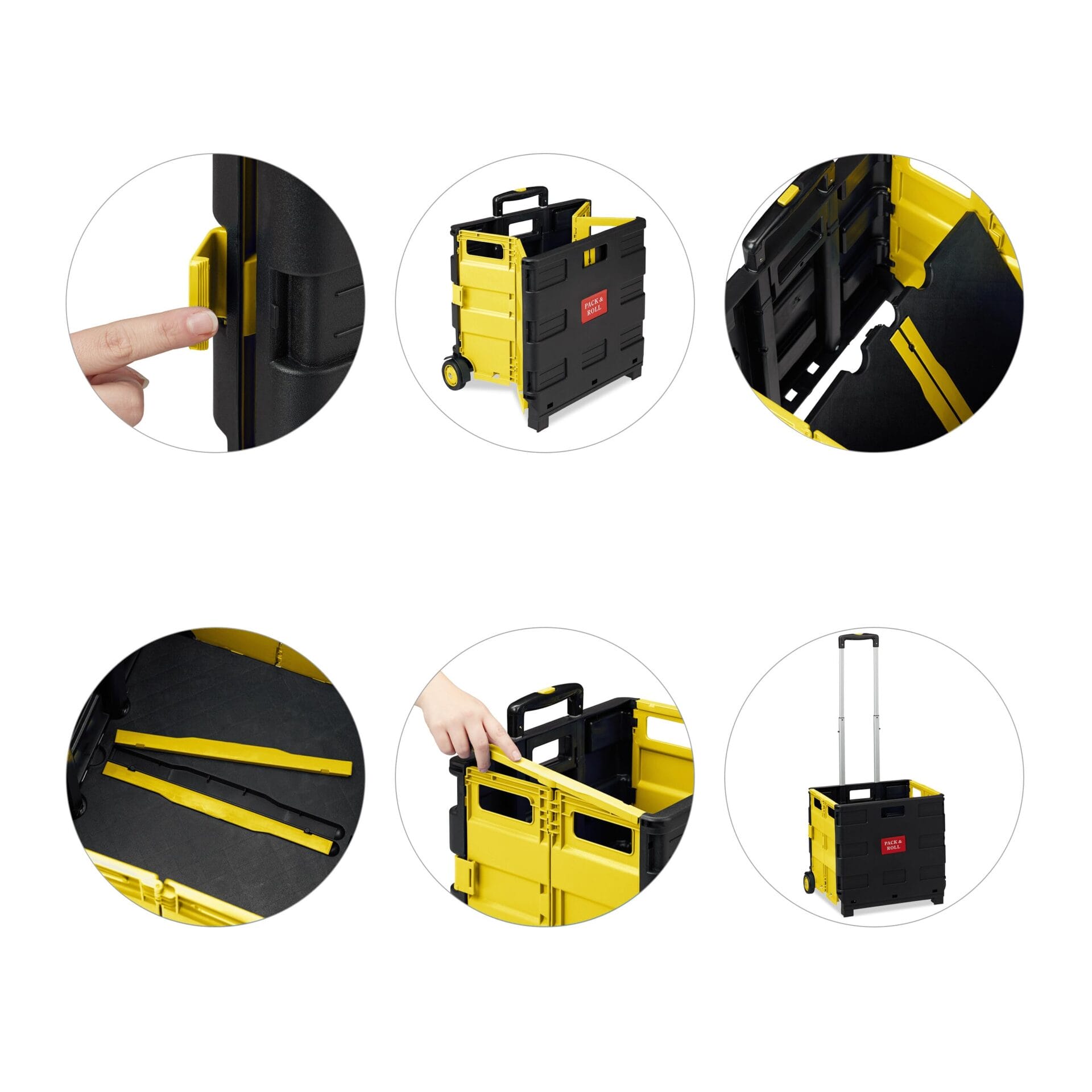 Praktyczny wózek na zakupy Relaxdays - wygodne i funkcjonalne rozwiązanie - obrazek 4