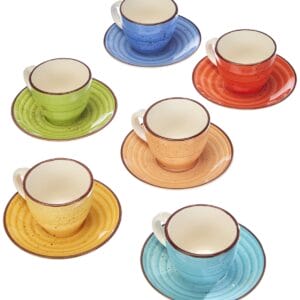 Tognana LS18534M043 filiżanki do kawy z talerzem cc90 Art & Pepper kamionka