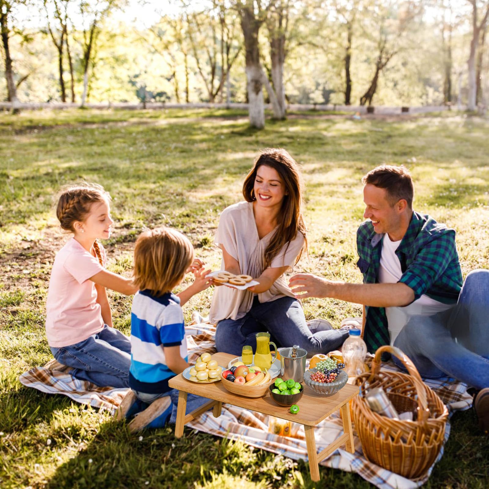 QHENS Bambusowy stolik kawowy ze składanymi nogami drewniany prostokątny stolik do herbaty tatami wielofunkcyjny niski stolik do salonu domowego biura 57 x 343 x 223 cm - obrazek 6
