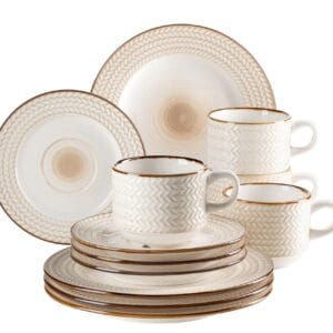 Mäser Prospero 931941 Zestaw Naczyń Biały 12 elementów - Ekskluzywny zestaw do kawy dla 4 osób