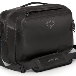 Osprey Torba Duffel Bag Uniseks Transporter Boarding Bag - Schwarz, EU-Handgepäcksgröße, kratzfreier Transport, leicht zugängliches Fach für Flüssigkeiten/Zubehör