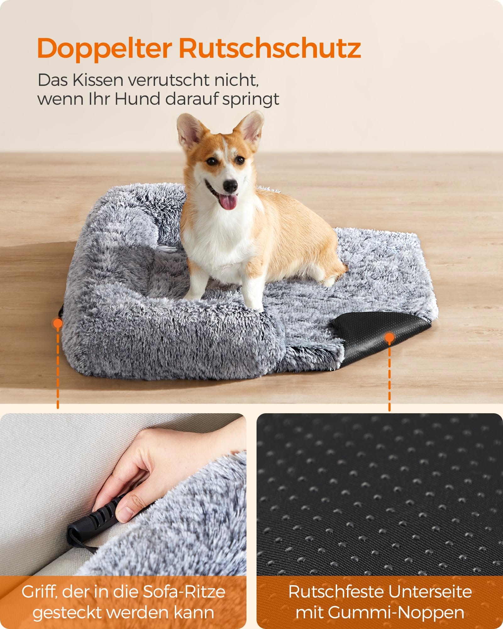 Feandrea FluffyHug PGW222G01 Sofa dla psa, narzuta na sofę dla psa, us - obrazek 2