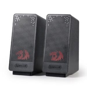 Redragon GS513 - Kompaktowe głośniki gamingowe 2.0 z czerwonym podświetleniem USB