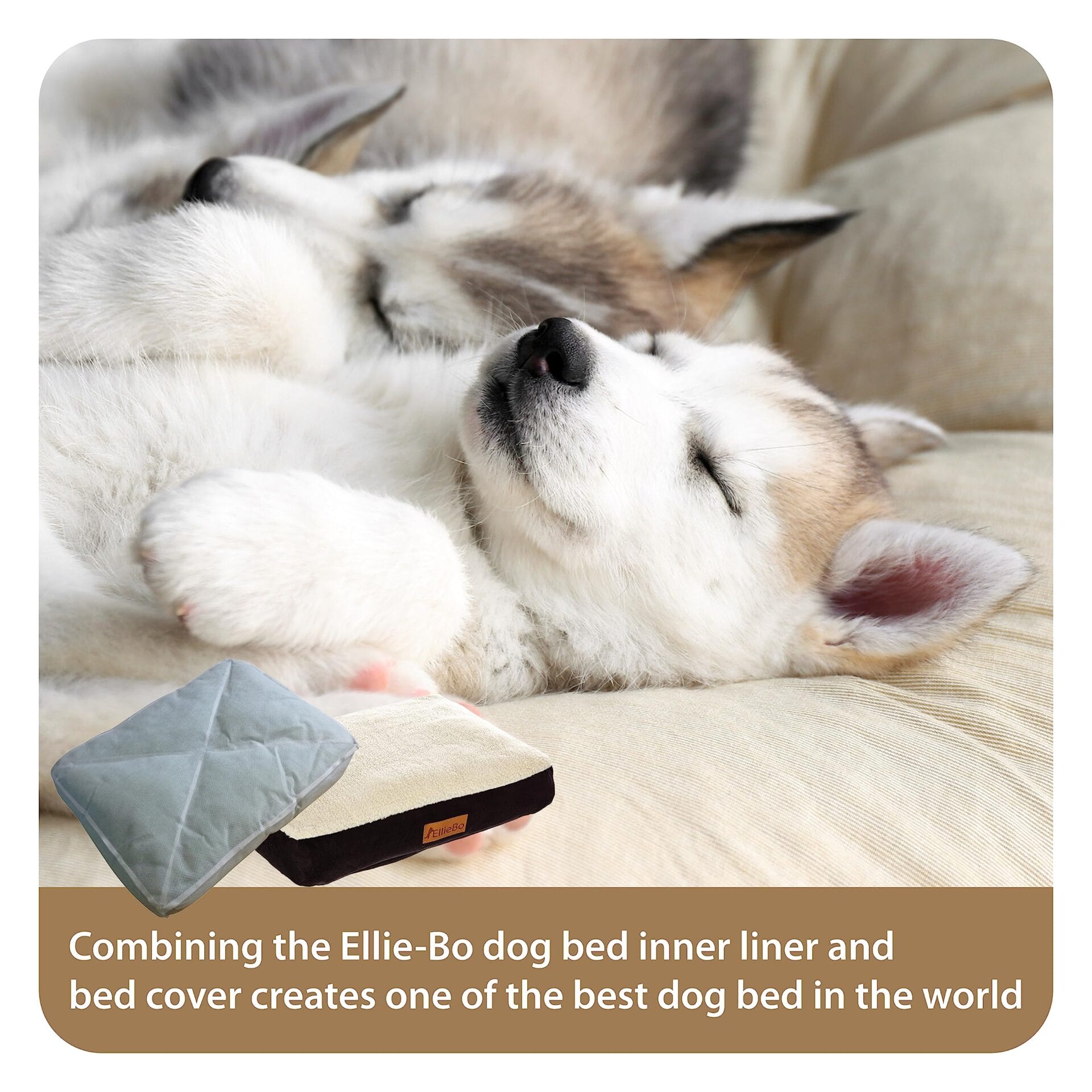Ellie-Bo Zapasowy pokrowiec na legowisko dla psa z zamszem i skórą owc - obrazek 4