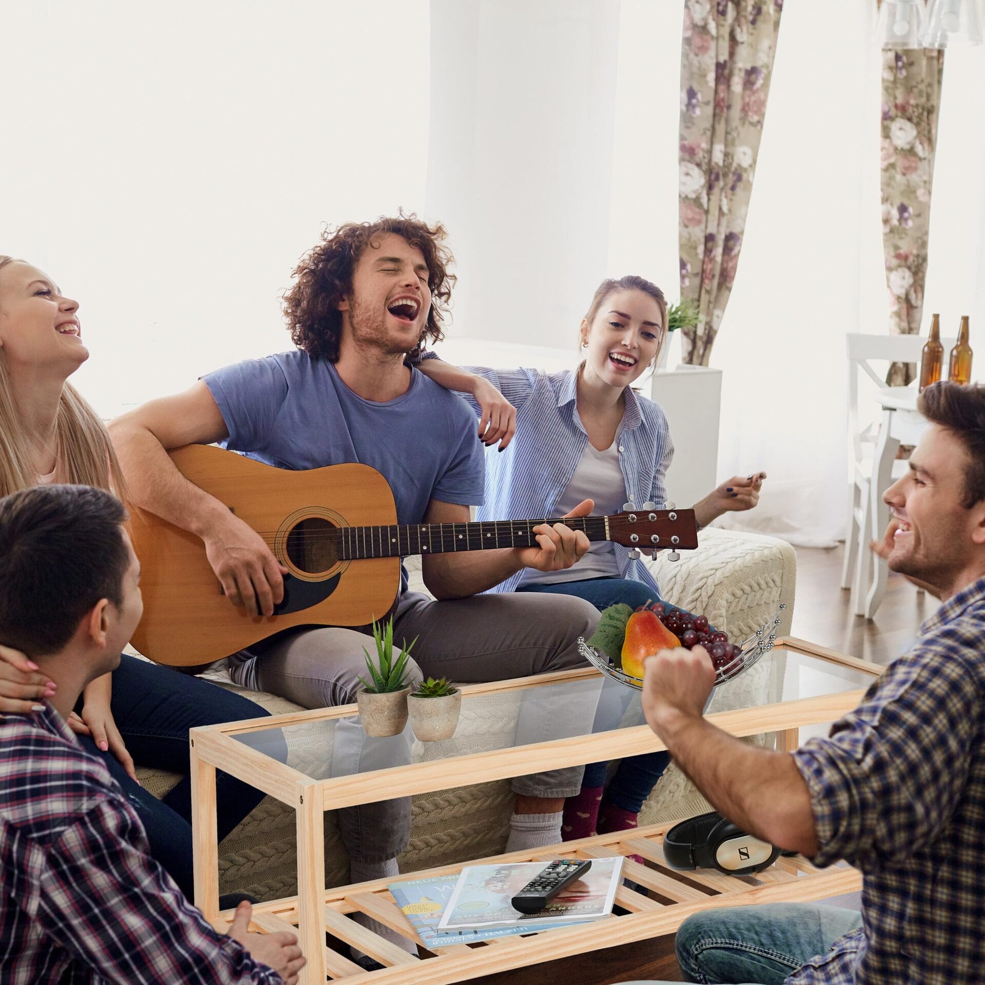 Stolik kawowy drewno/szklany 35x80x40 cm 2 poziomy - Relaxdays - obrazek 6