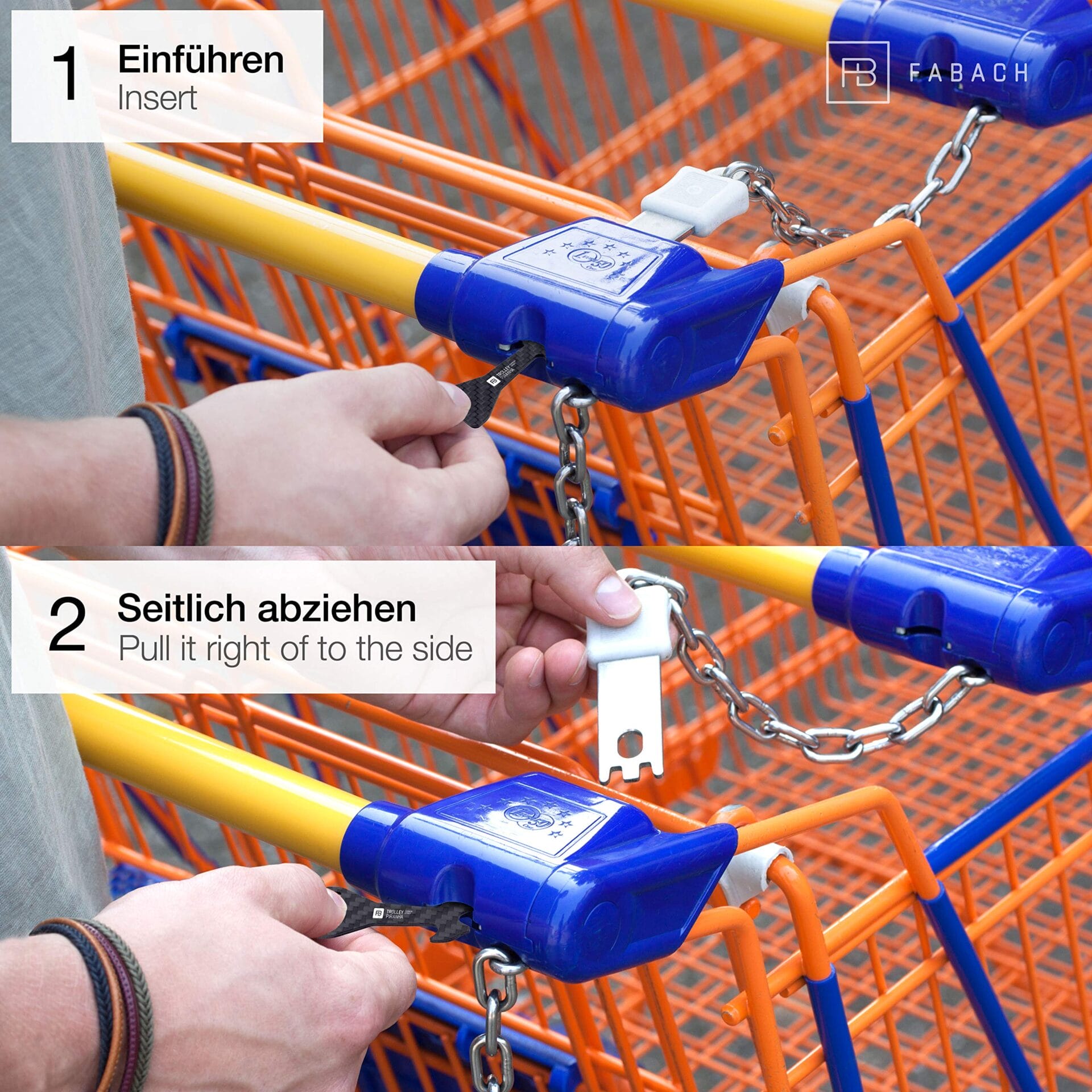 FABACH Narzędzie wielofunkcyjne do usuwania wózków zakupowych, uchwyt - obrazek 4