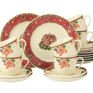 Seltmann Weiden Marieluise Serwis do Kawy Porcelana Czerwony 18 El.