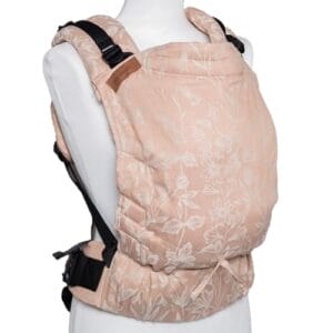 Hoppediz Buckle nosidełko 4 w 1 dla noworodków od urodzenia - Fullbuckle pomoc do noszenia z 2 pozycjami klamr - rośnie razem z dzieckiem do 20 kg - wzór Giverny z lnem