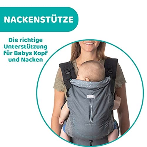 Chicco Ergonomiczne Nosidełko Myamaki Fit Nosidło Na Plecy Od Urodzenia do 15 kg Wielofunkcyjna Ewolucyjna Chusta do Noszenia Dzieci z Regulowanym Siedziskiem i Panelem Podparcie Pleców i Szyi - obrazek 8