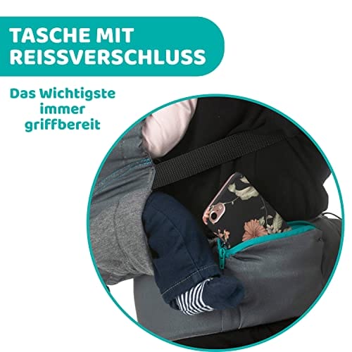 Chicco Ergonomiczne Nosidełko Myamaki Fit Nosidło Na Plecy Od Urodzenia do 15 kg Wielofunkcyjna Ewolucyjna Chusta do Noszenia Dzieci z Regulowanym Siedziskiem i Panelem Podparcie Pleców i Szyi - obrazek 3