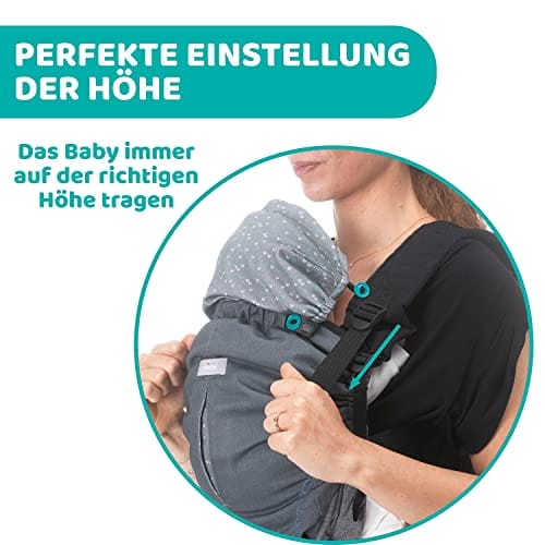 Chicco Ergonomiczne Nosidełko Myamaki Fit Nosidło Na Plecy Od Urodzenia do 15 kg Wielofunkcyjna Ewolucyjna Chusta do Noszenia Dzieci z Regulowanym Siedziskiem i Panelem Podparcie Pleców i Szyi - obrazek 6