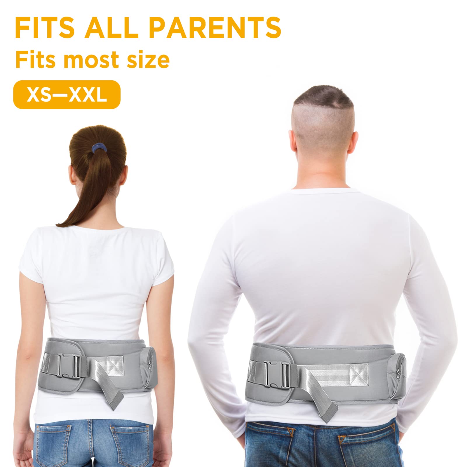 GAGAKU GGKHS1813 Baby Fotelik Biodrowy Dla Noworodka 0-36 Miesięcy Szary - obrazek 6