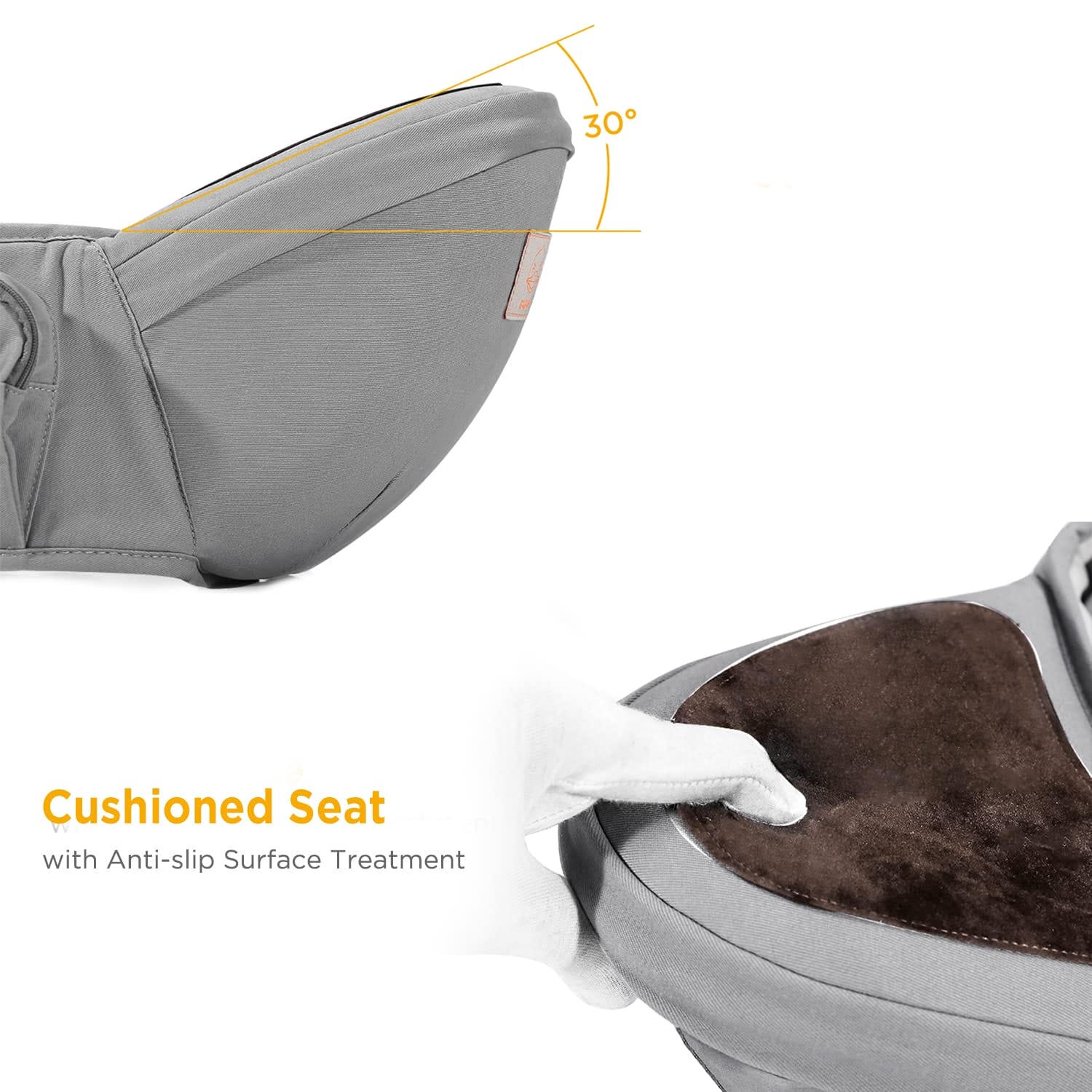 GAGAKU GGKHS1813 Baby Fotelik Biodrowy Dla Noworodka 0-36 Miesięcy Szary - obrazek 7