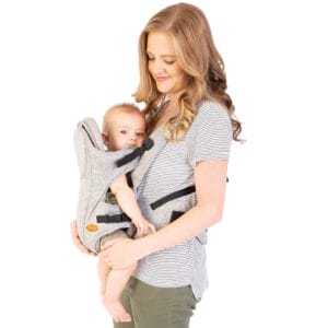 Dreambaby Ergonomiczny Deluxe 3 w 1 wielokolorowy nosidełko dla niemowląt Oxford: do przodu do tyłu i do tyłu - szary Denin (zgodny z normą EN13209-2:2015)