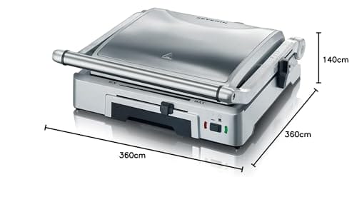 SEVERIN Grill kontaktowy do kanapek steków i jako grill Panini z powłoką zapobiegającą przywieraniu do grillowania bez tłuszczu 1800 W stal nierdzewna szczotkowano-srebrna KG 2392 - obrazek 9