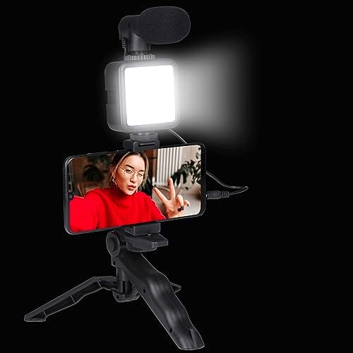 Grundig Statyw do telefonu z lampą - statyw z mikrofonem - diody LED z - obrazek 4