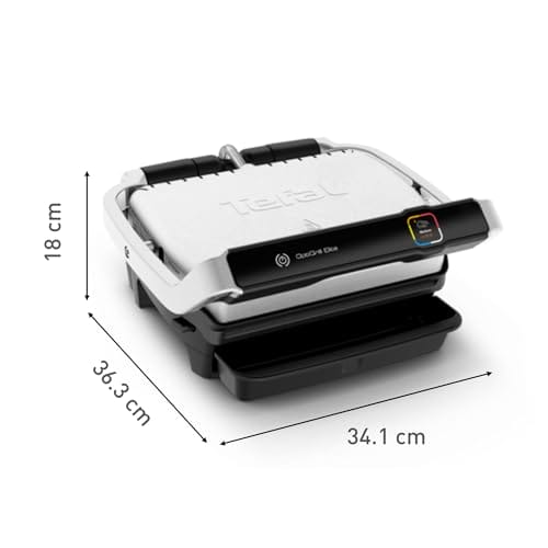 Tefal Optigrill Elite GC750D elektryczny grill do pomieszczeń 12 automatycznych programów grillowania intuicyjny czujnik funkcja Grillboost akcesoria nadają się do mycia w zmywarce książka z przepisami (może nie być dostępna w języku polskim) - obrazek 2