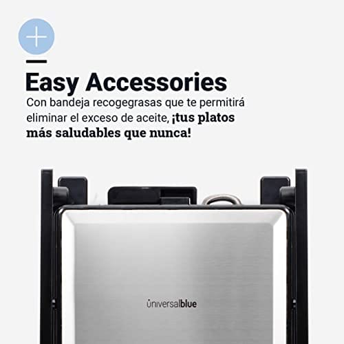 UNIVERSALBLUE Grill elektryczny ze stali nierdzewnej 2000W | Grill elektryczny Otwarcie 180º | Regulator temperatury - obrazek 9