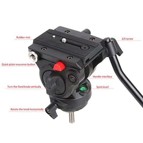 VILTROX VX-18M 188cm - Profesjonalny statyw kamera wideo z głowicą płynną - Tripody - obrazek 3