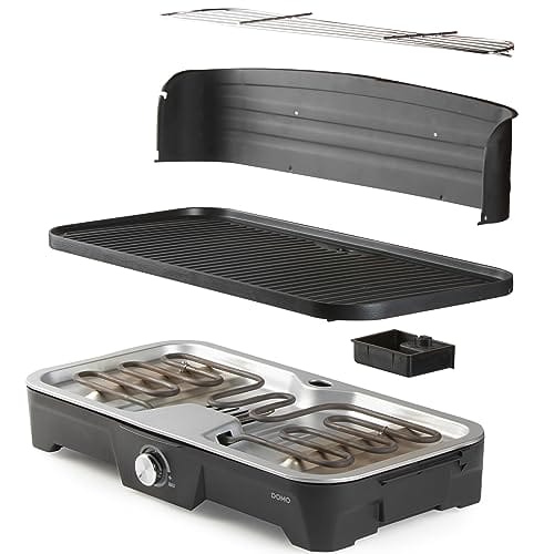 DOMO DO9260G - Elektryczny grill stołowy, czarny, z regulacją temperatury, łatwy w czyszczeniu, 50x25 cm, 2200 W - obrazek 5